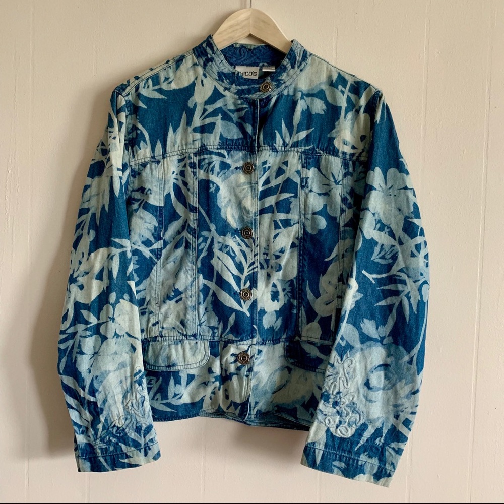 Chico’s Cyanotype Quilt Denim Jacket